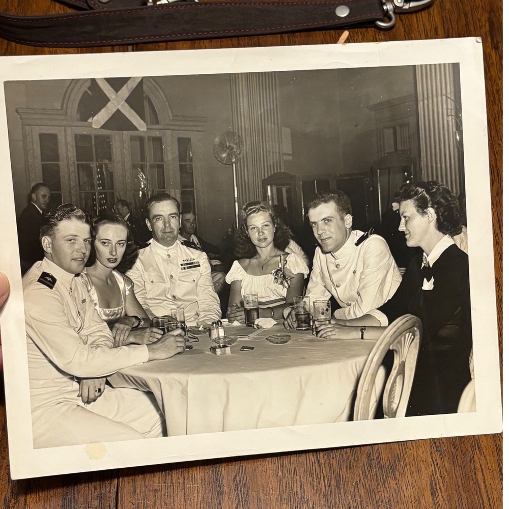 Vintage WWII US Navy Official Photo Officers Officers Club Party 8x10 Stamped
